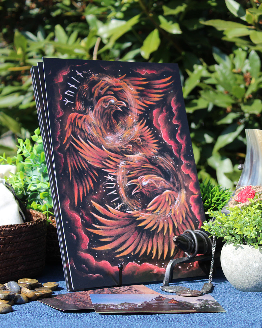 A4 art print of Odin’s ravens Huginn and Muninn.