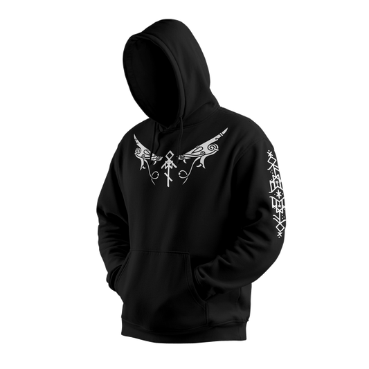Óðinn Hoodie – The Norse God of Wisdom, War, Death, Magic & Poetry - Einarr's Journey Hoodie – Front Mockup