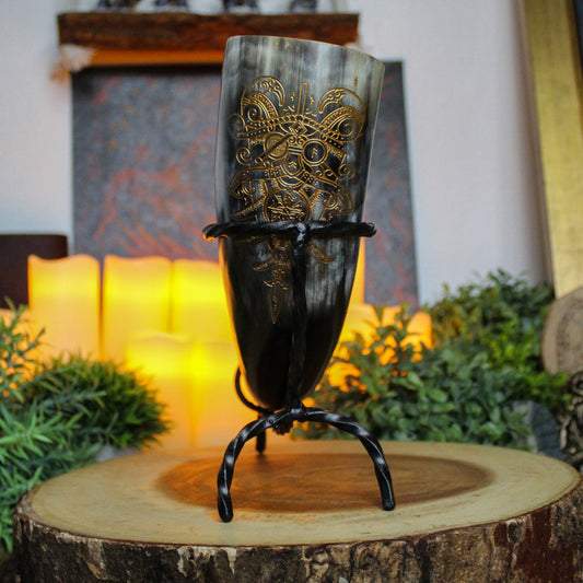 Odin Drinking Horn with Stand