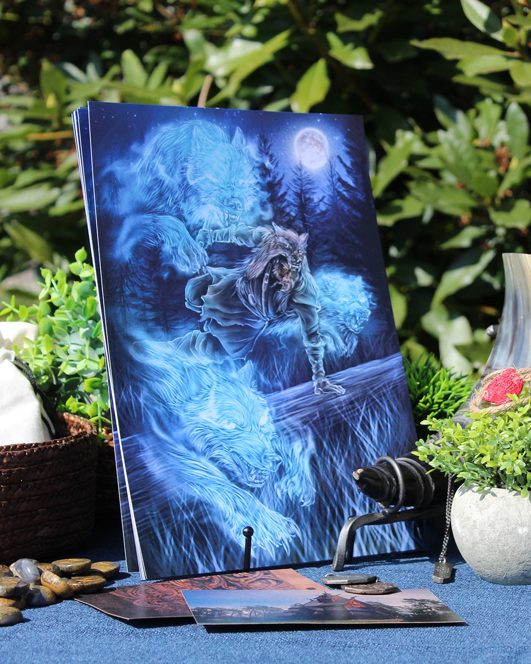 A4 print featuring the Ulfhednar who were Odin’s wolf-warriors, fierce fighters who entered battle clad in wolf pelts and divine fury and channeling the power of the wolf.