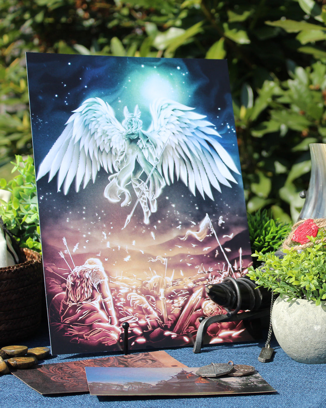 A4 art print of a Valkyrie, Odin’s warrior maiden guiding the fallen to Valhalla.