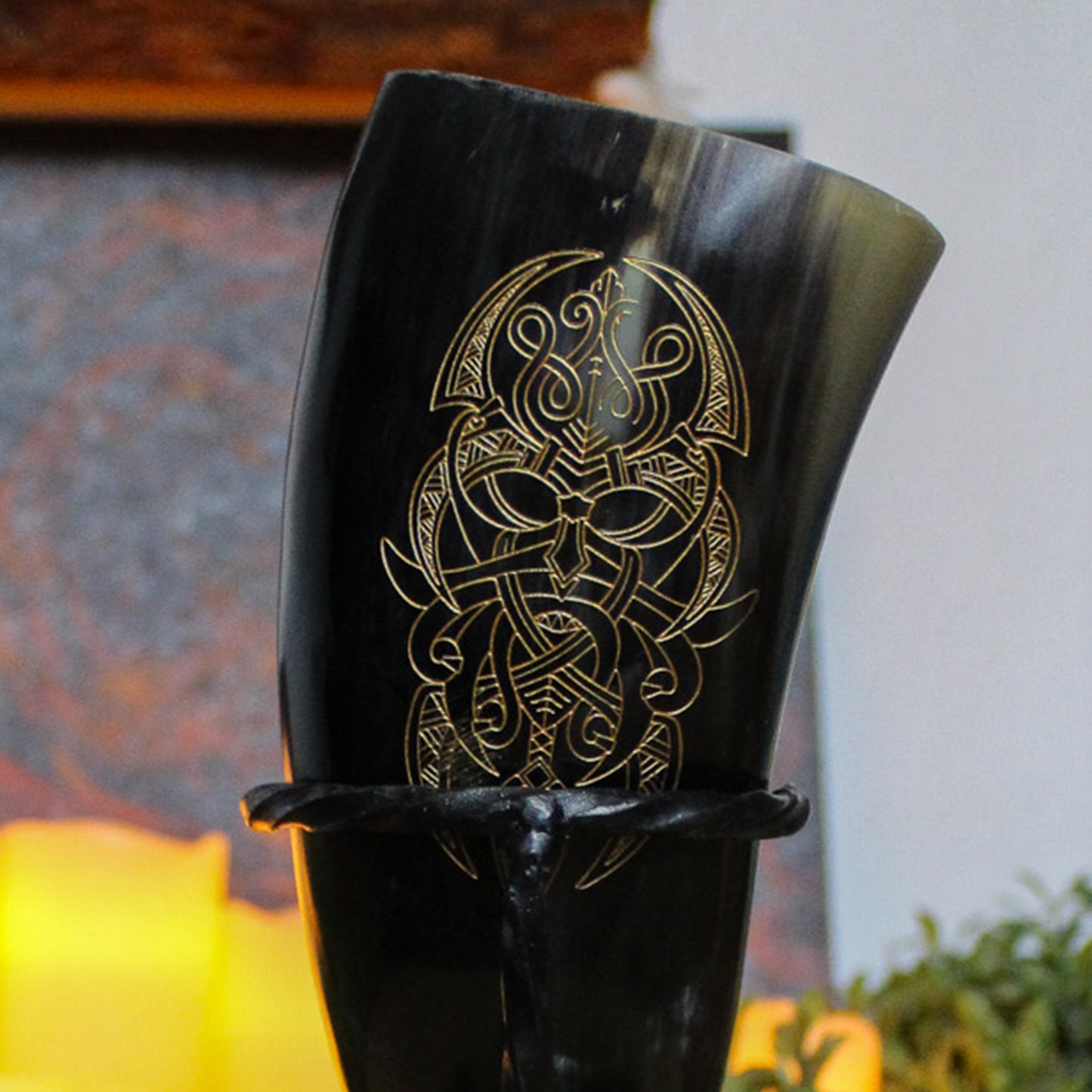 Vidarr Drinking Horn with Stand