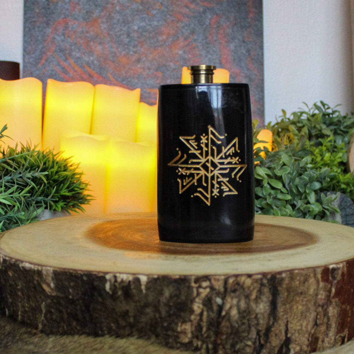 Odin's Sacrifice Horn Hip Flask