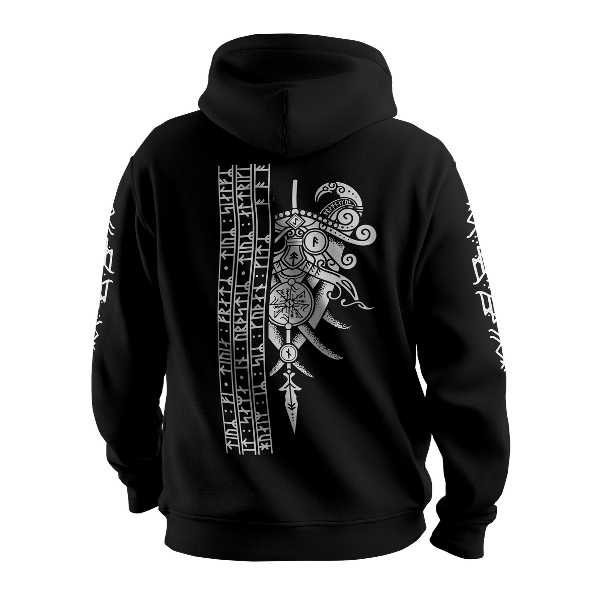 Óðinn Hoodie – The Norse God of Wisdom, War, Death, Magic & Poetry - Einarr's Journey – Back Mockup