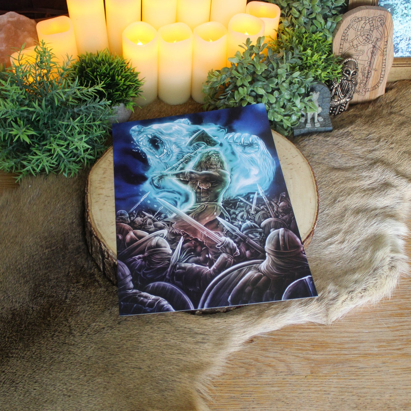 A4 print of Berserker, a feral warrior embodying Odin’s rage, charging into battle with axe in hand.