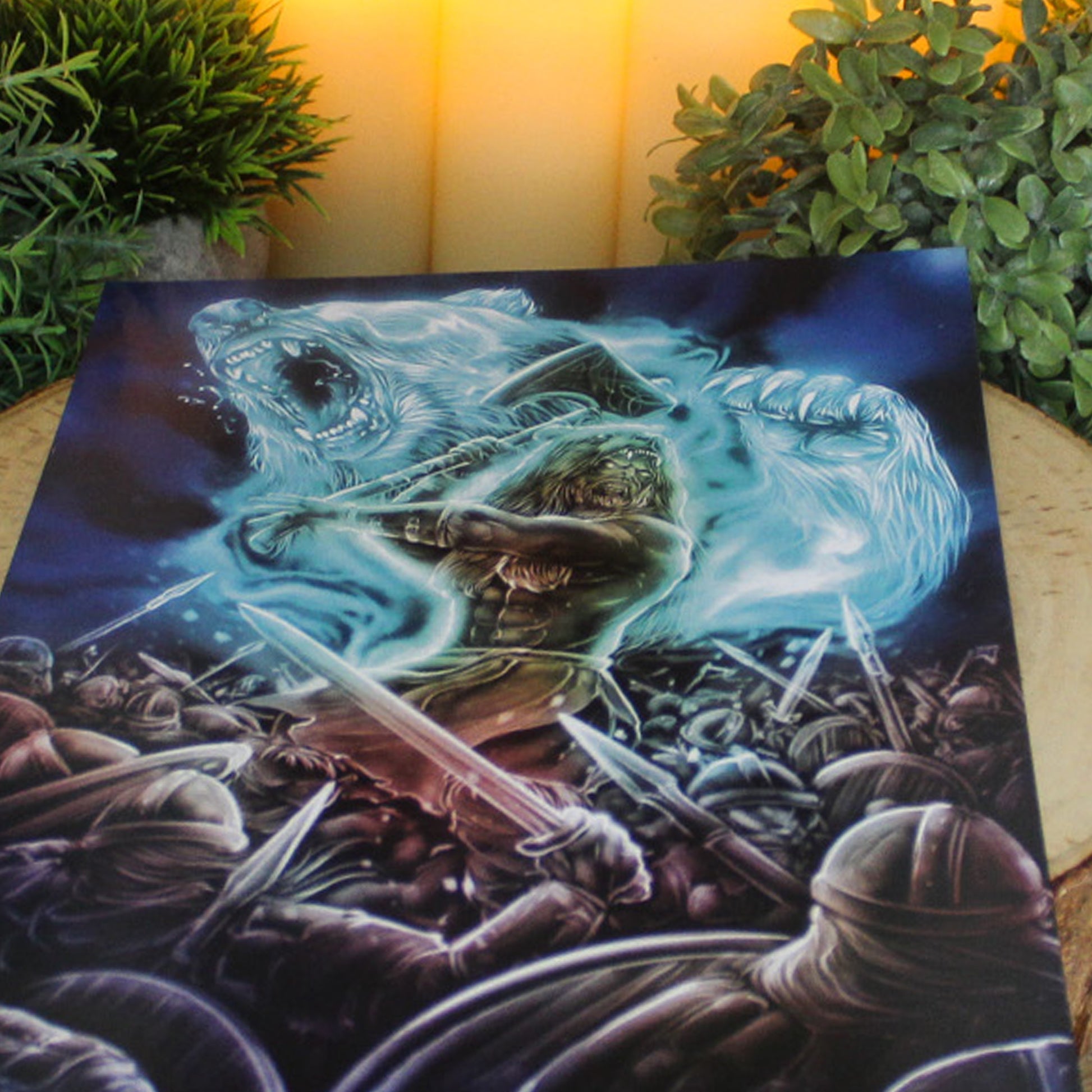 A4 print of Berserker, a feral warrior embodying Odin’s rage, charging into battle with axe in hand.