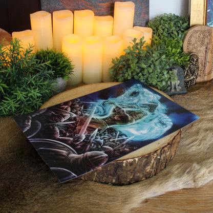 A4 print of Berserker, a feral warrior embodying Odin’s rage, charging into battle with axe in hand.