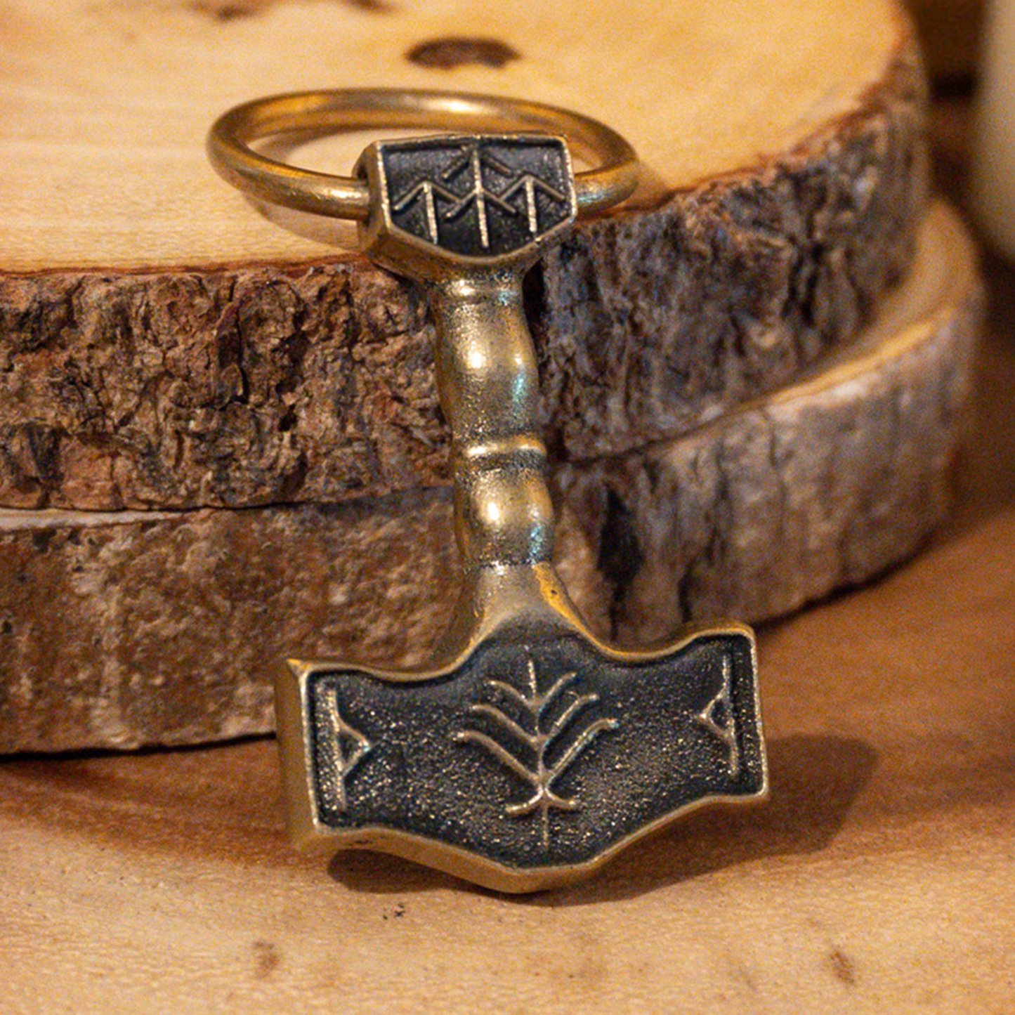 Sandcast Bronze Mjollnir Pendant