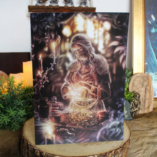 A4 print depicting Eir, the gentle yet powerful goddess of healing, who embodies compassion, wisdom, and the strength of restoration.