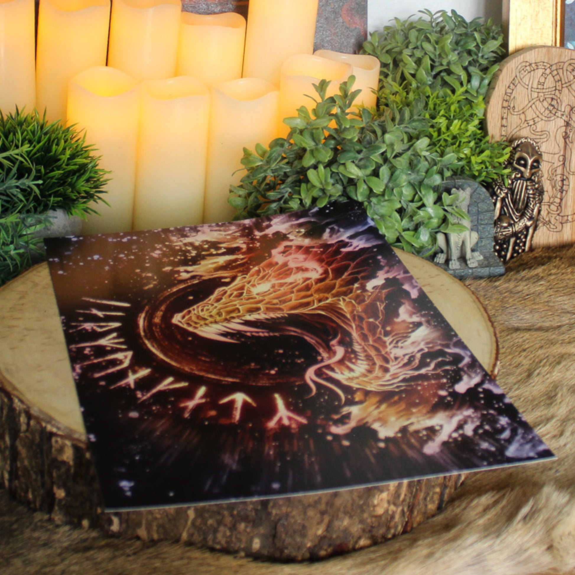 A4 print featuring Jörmungandr. Encircling the world, Jörmungandr, child of Loki, embodies chaos, balance, and inevitability.