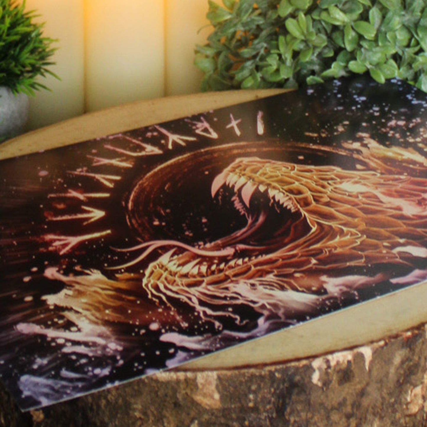 A4 print featuring Jörmungandr. Encircling the world, Jörmungandr, child of Loki, embodies chaos, balance, and inevitability.