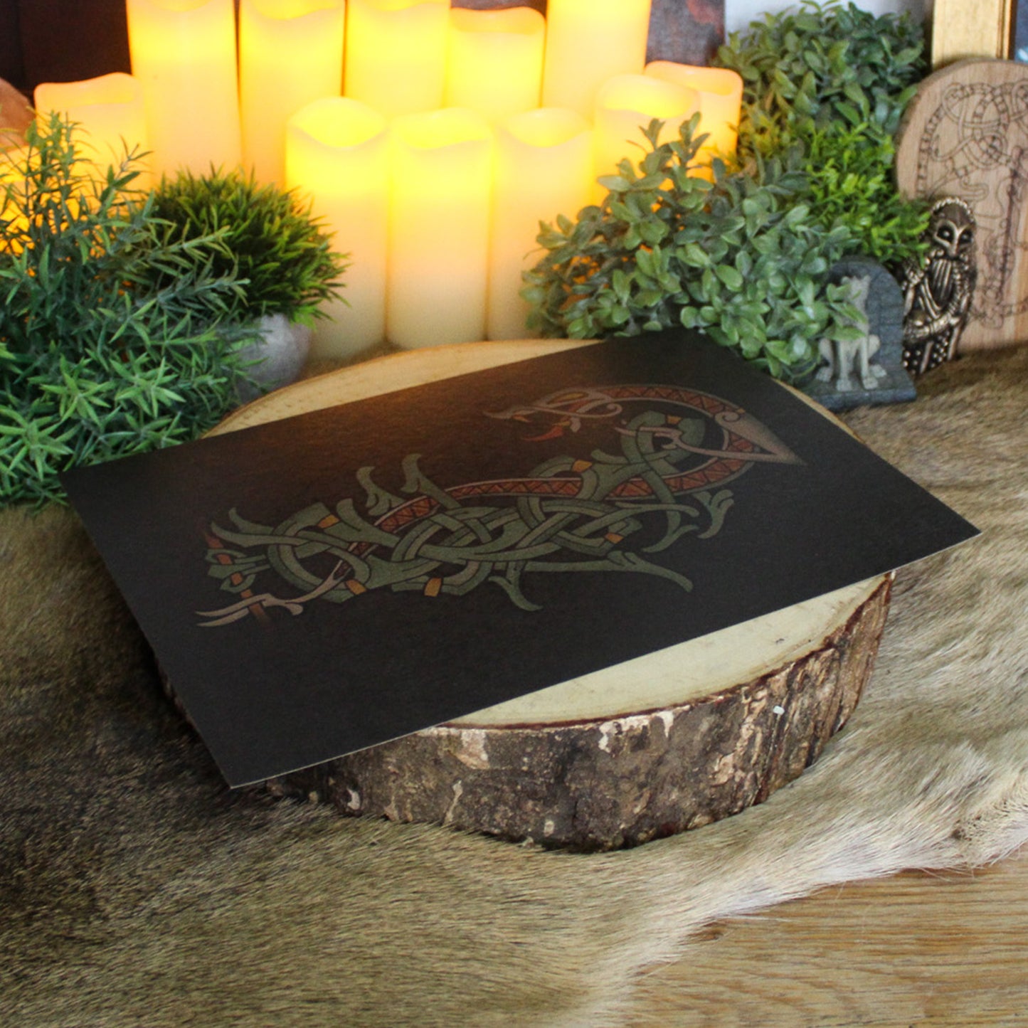 A4 print with traditional Viking knotwork that captures the monstrous scale and ancient power of one of Loki's most feared children, Jörmungandr. Created by Jonas Lau Markussen.