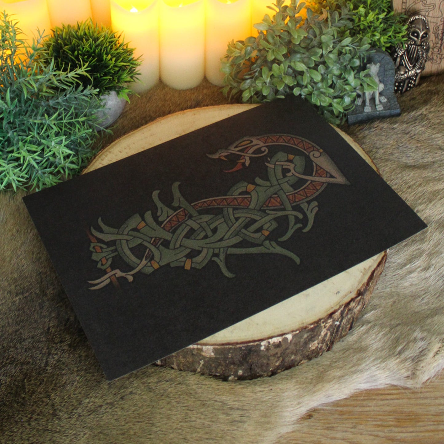 A4 print with traditional Viking knotwork that captures the monstrous scale and ancient power of one of Loki's most feared children, Jörmungandr. Created by Jonas Lau Markussen.