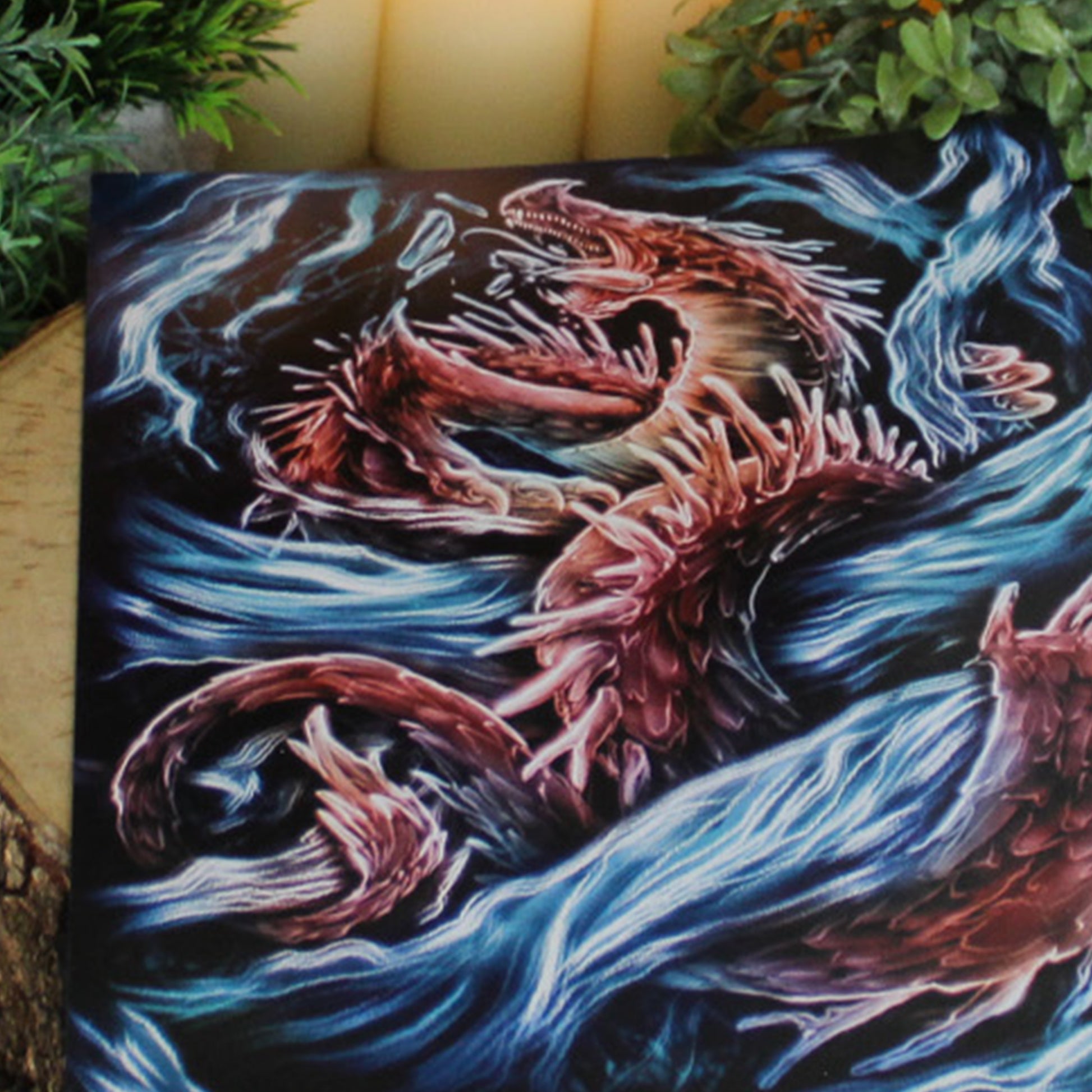A4 print featuring Níðhögg, the dragon who gnaws at the roots of Yggdrasil, represents decay, darkness, and the endless cycle of renewal.