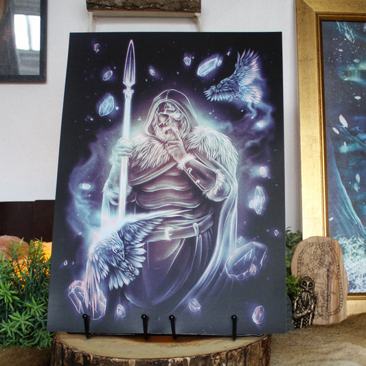 A3 art print of Odin with one eye, inspired by Norse mythology and art.