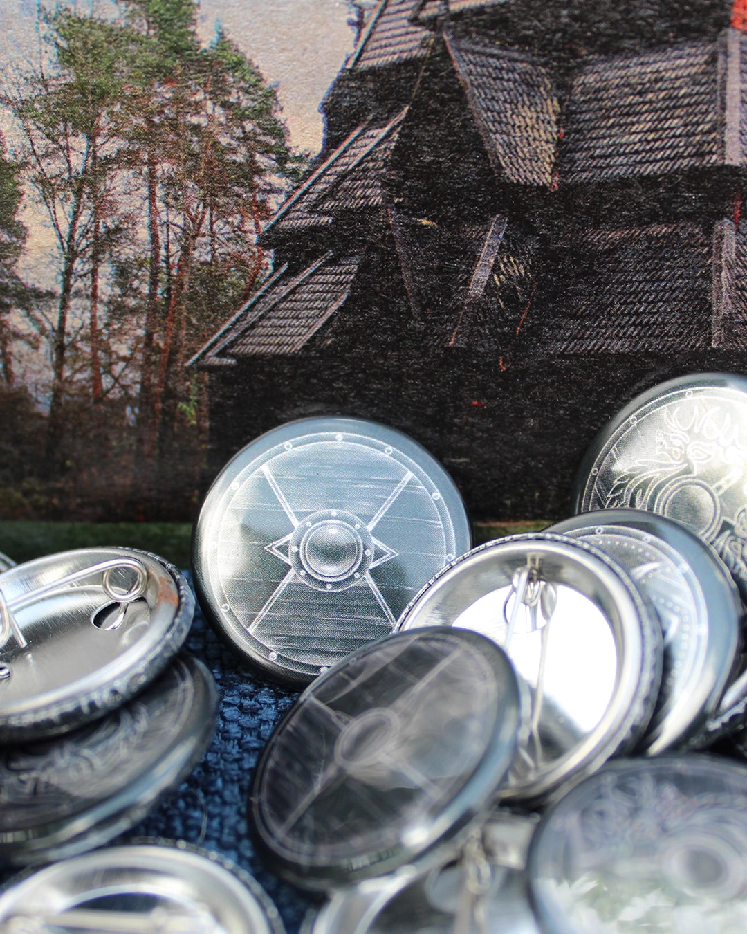 Viking Shield Pin Badges [Pack of 5]