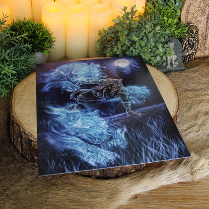 A4 print featuring the Ulfhednar who were Odin’s wolf-warriors, fierce fighters who entered battle clad in wolf pelts and divine fury and channeling the power of the wolf.