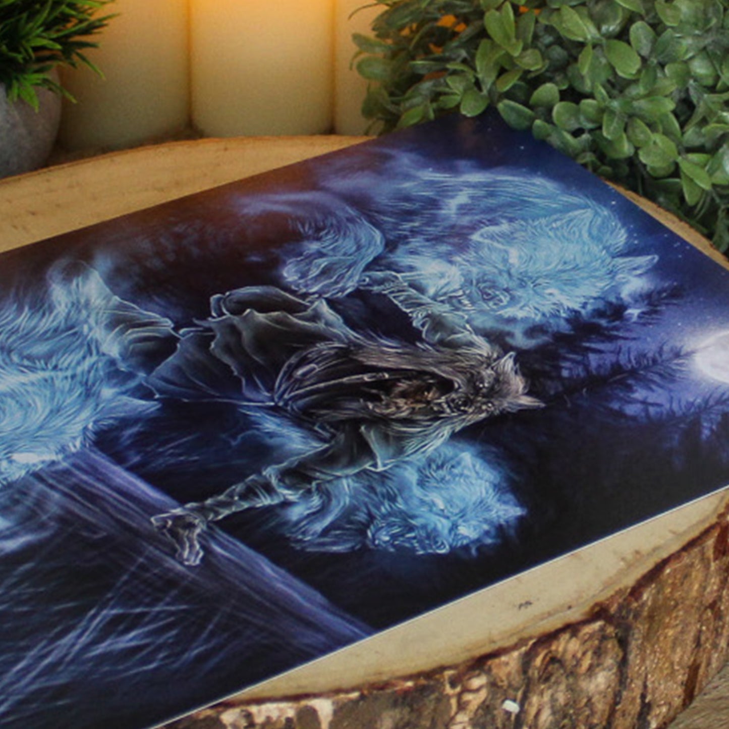 A4 print featuring the Ulfhednar who were Odin’s wolf-warriors, fierce fighters who entered battle clad in wolf pelts and divine fury and channeling the power of the wolf.