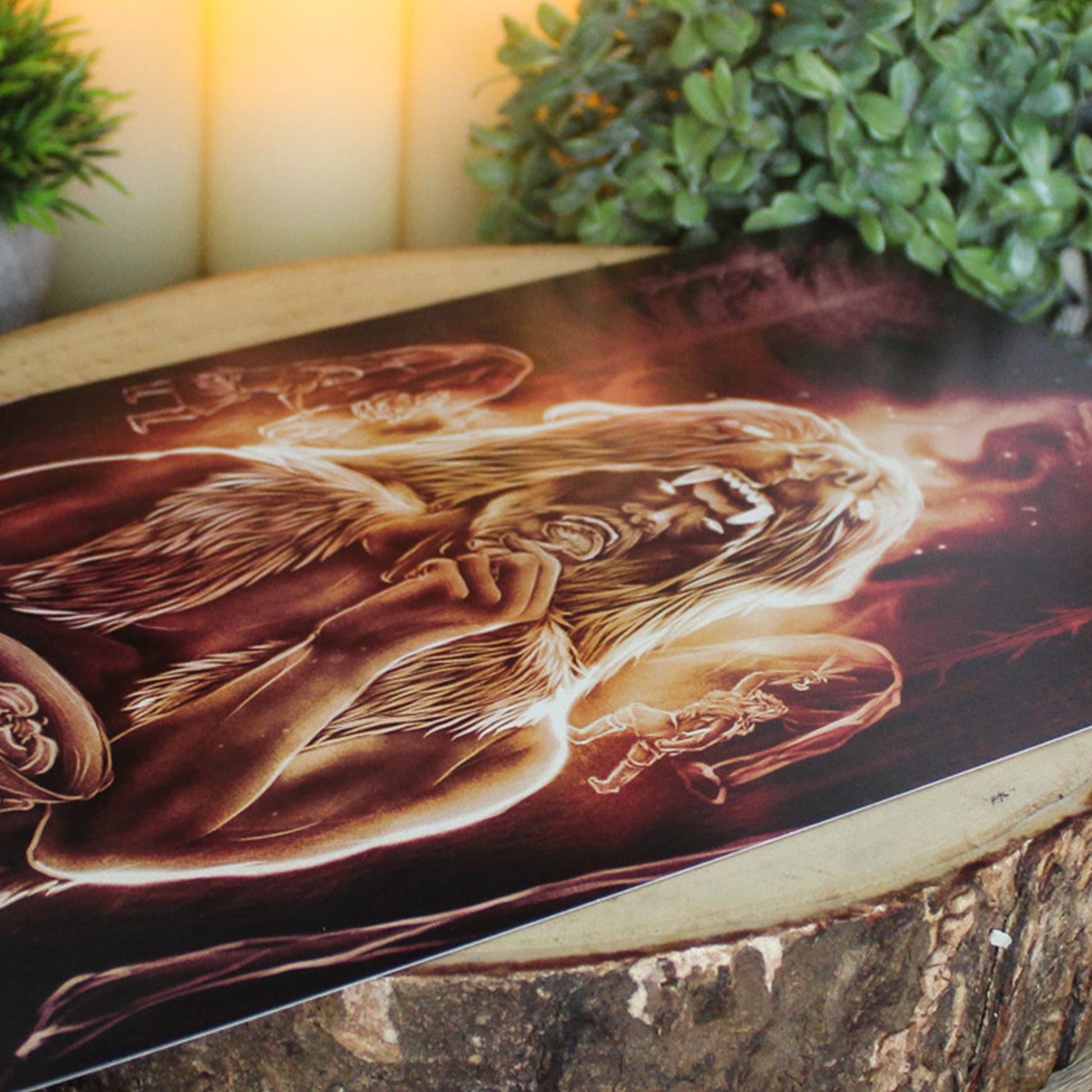 A4 art print depicting Viking Berserker ritual eating mushrooms before battle.