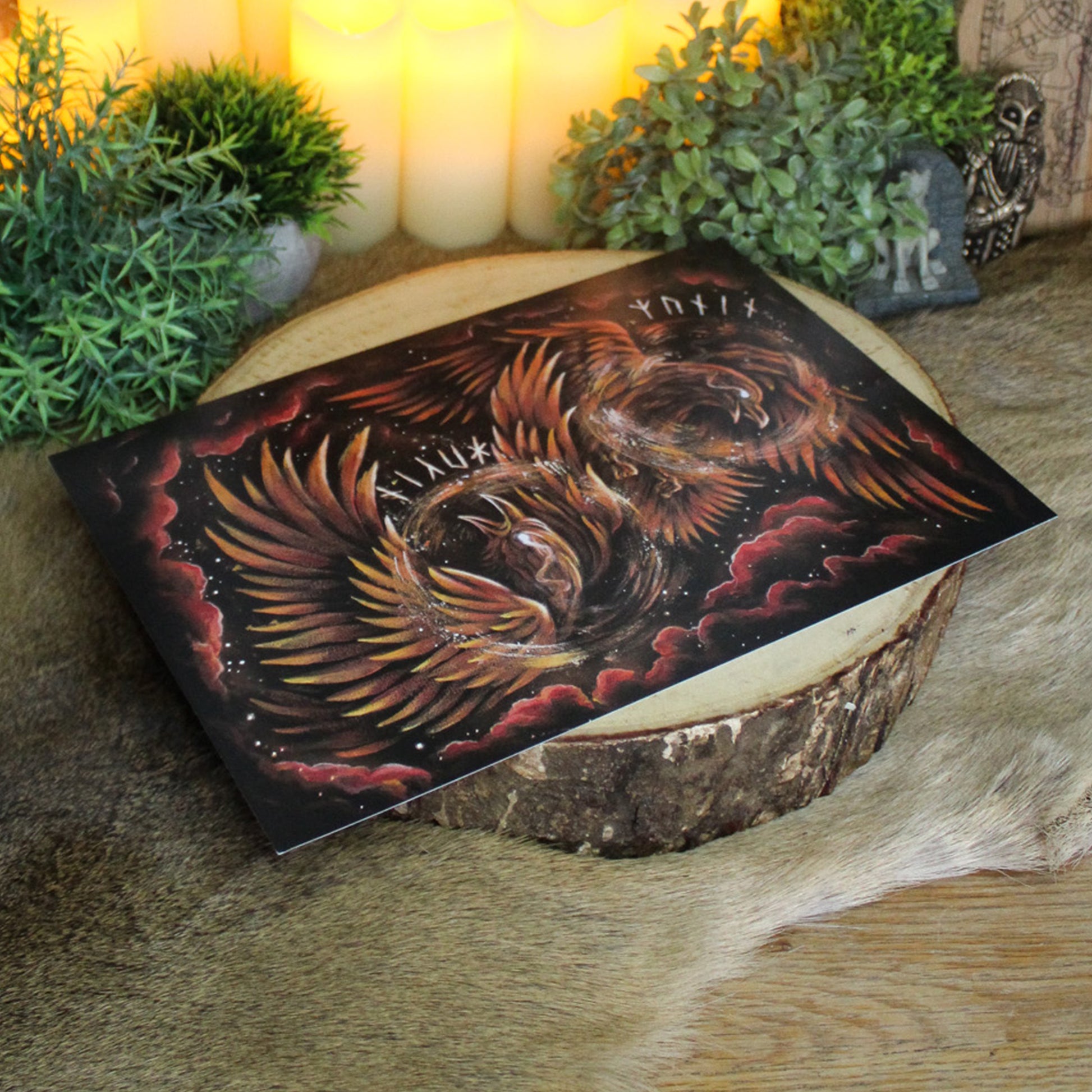 A4 art print of Odin’s ravens Huginn and Muninn.