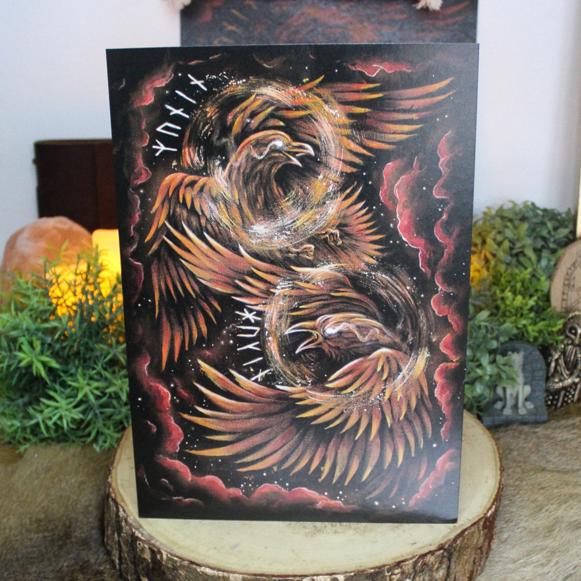 A4 art print of Odin’s ravens Huginn and Muninn.