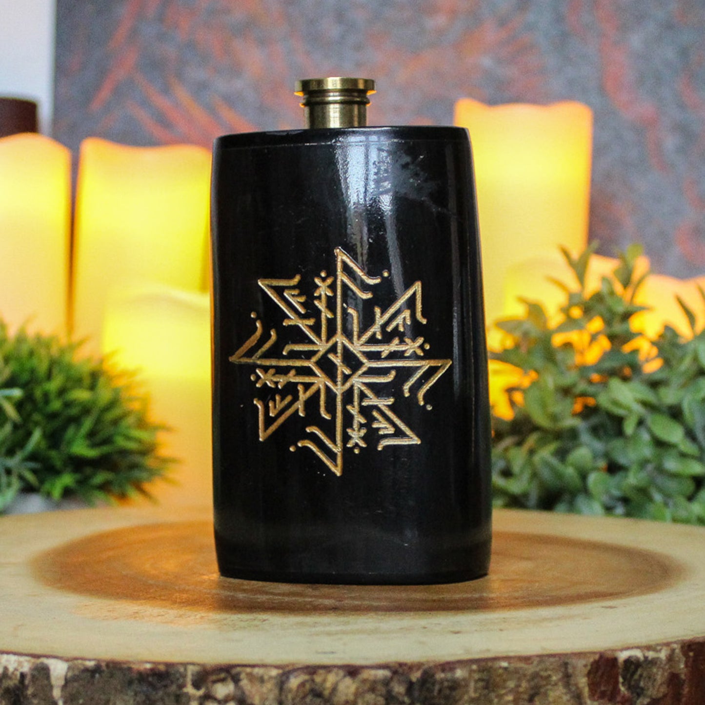 Odin's Sacrifice Horn Hip Flask