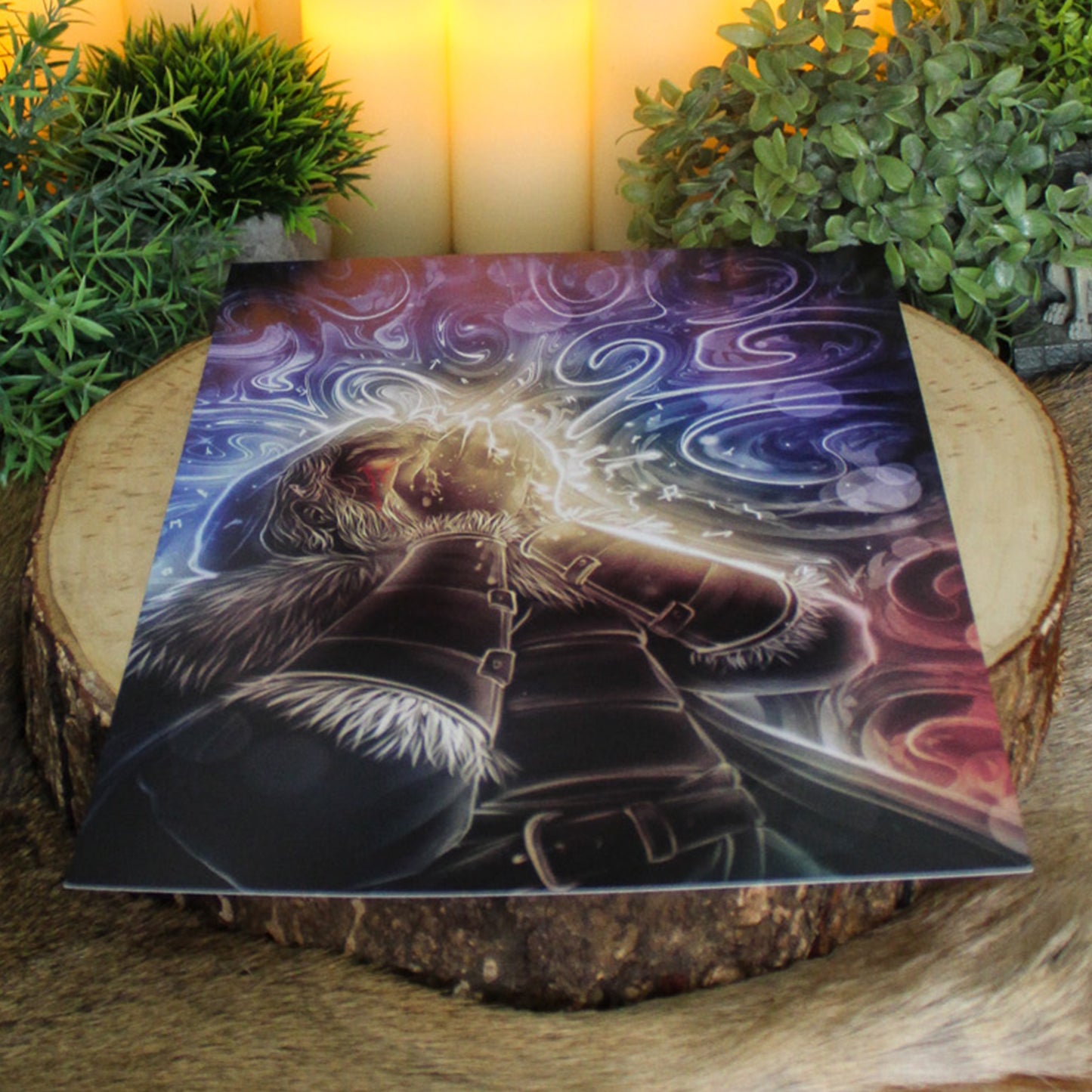 A4 print of Odin sacrificing his eye for wisdom. Depicting the moment Odin sacrifices his eye to drink from Mimir’s Well - a powerful symbol of wisdom gained through sacrifice.