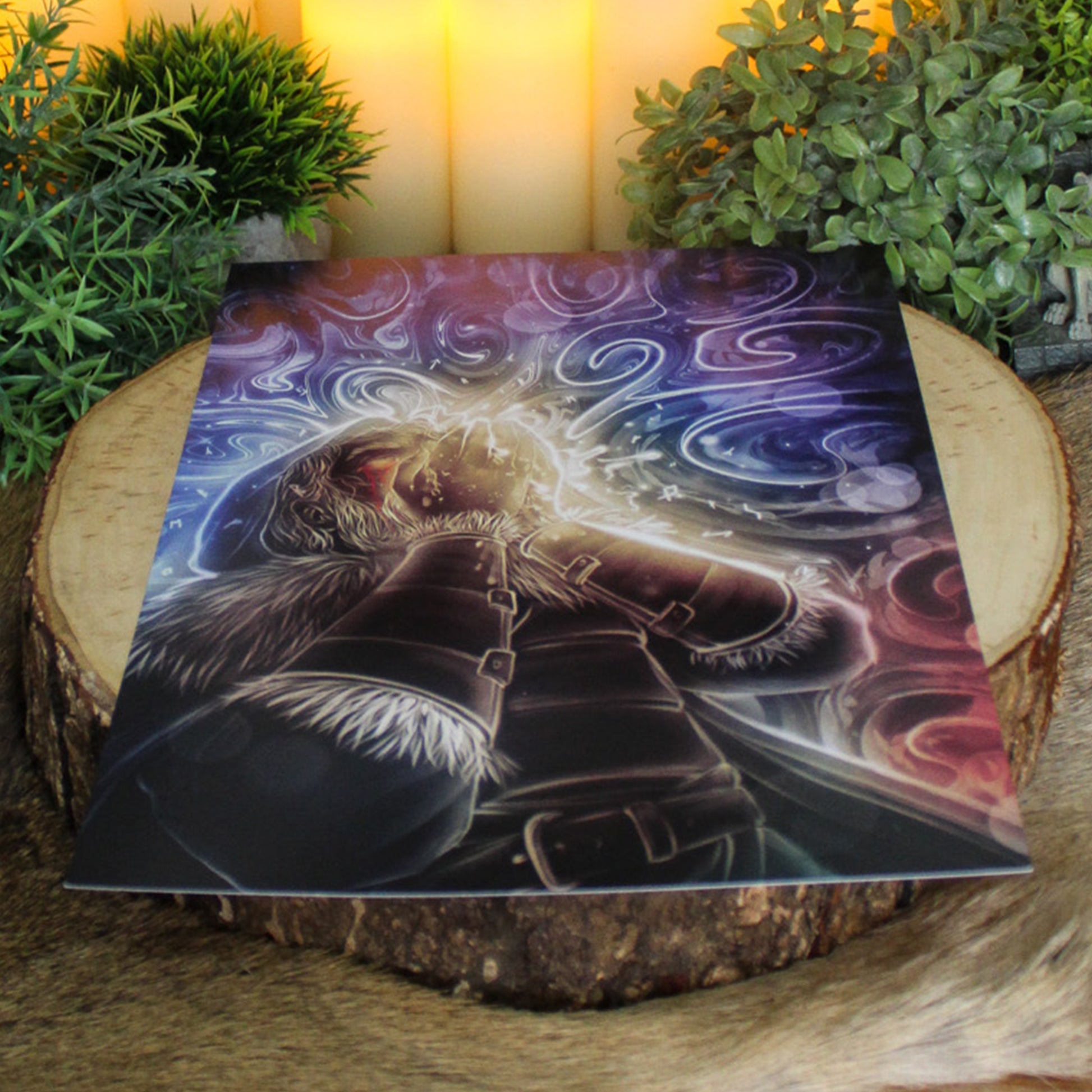 A4 print of Odin sacrificing his eye for wisdom. Depicting the moment Odin sacrifices his eye to drink from Mimir’s Well - a powerful symbol of wisdom gained through sacrifice.