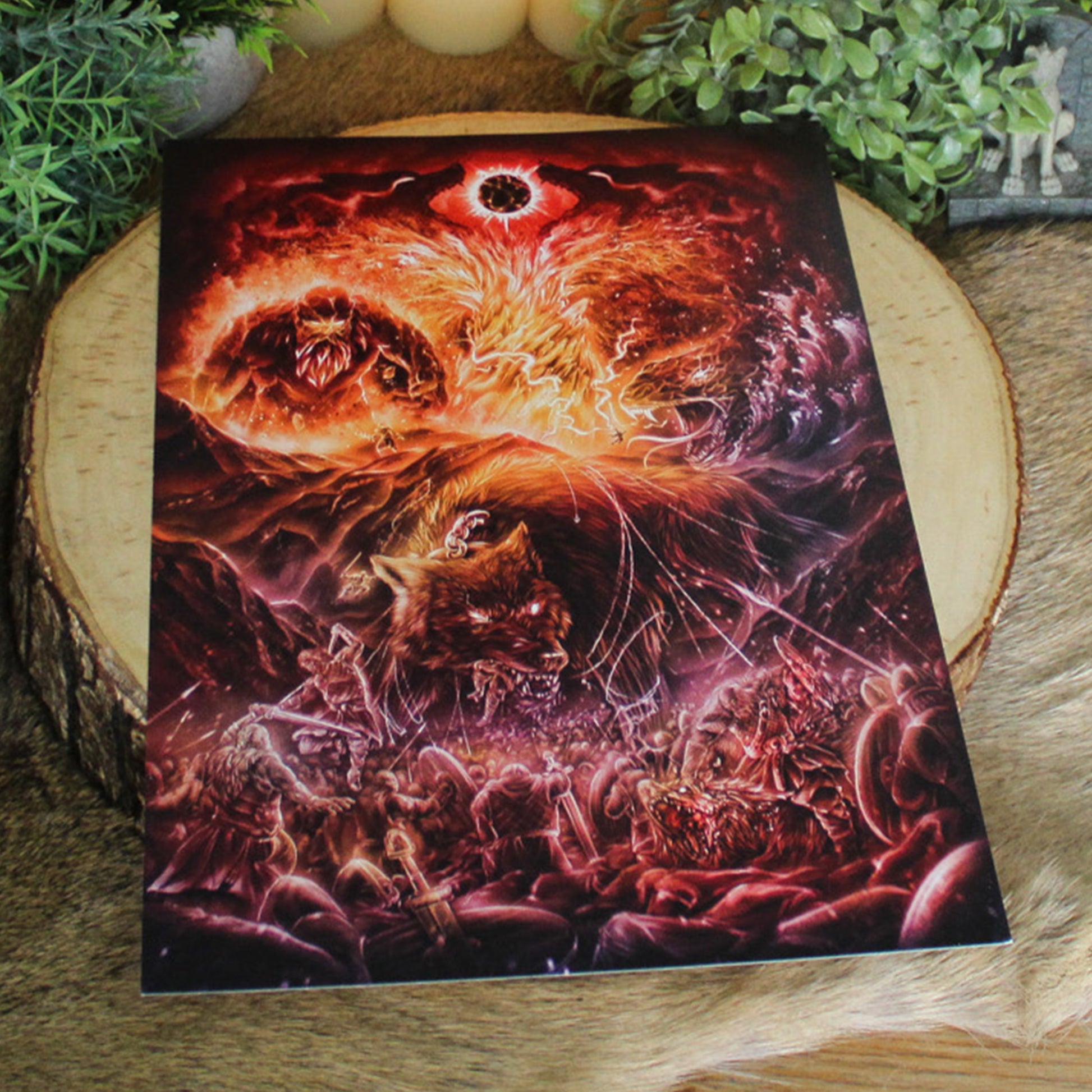 A4 art print of Ragnarok showing the Norse apocalypse and battle of the gods.