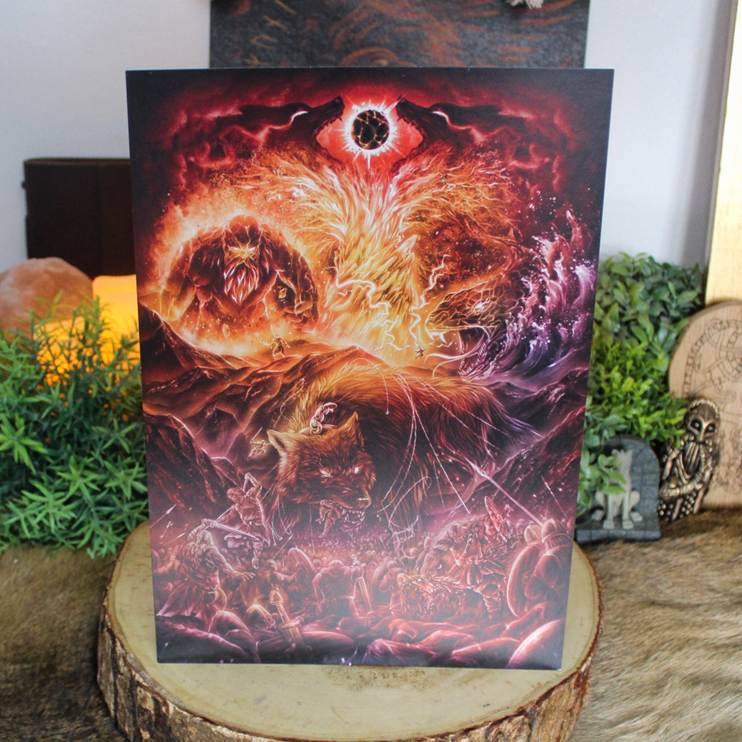 A4 art print of Ragnarok showing the Norse apocalypse and battle of the gods.