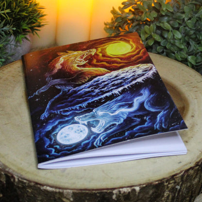 Sköll and Hati A5 Notepad with Blank Pages