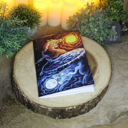 Sköll and Hati A5 Notepad with Blank Pages