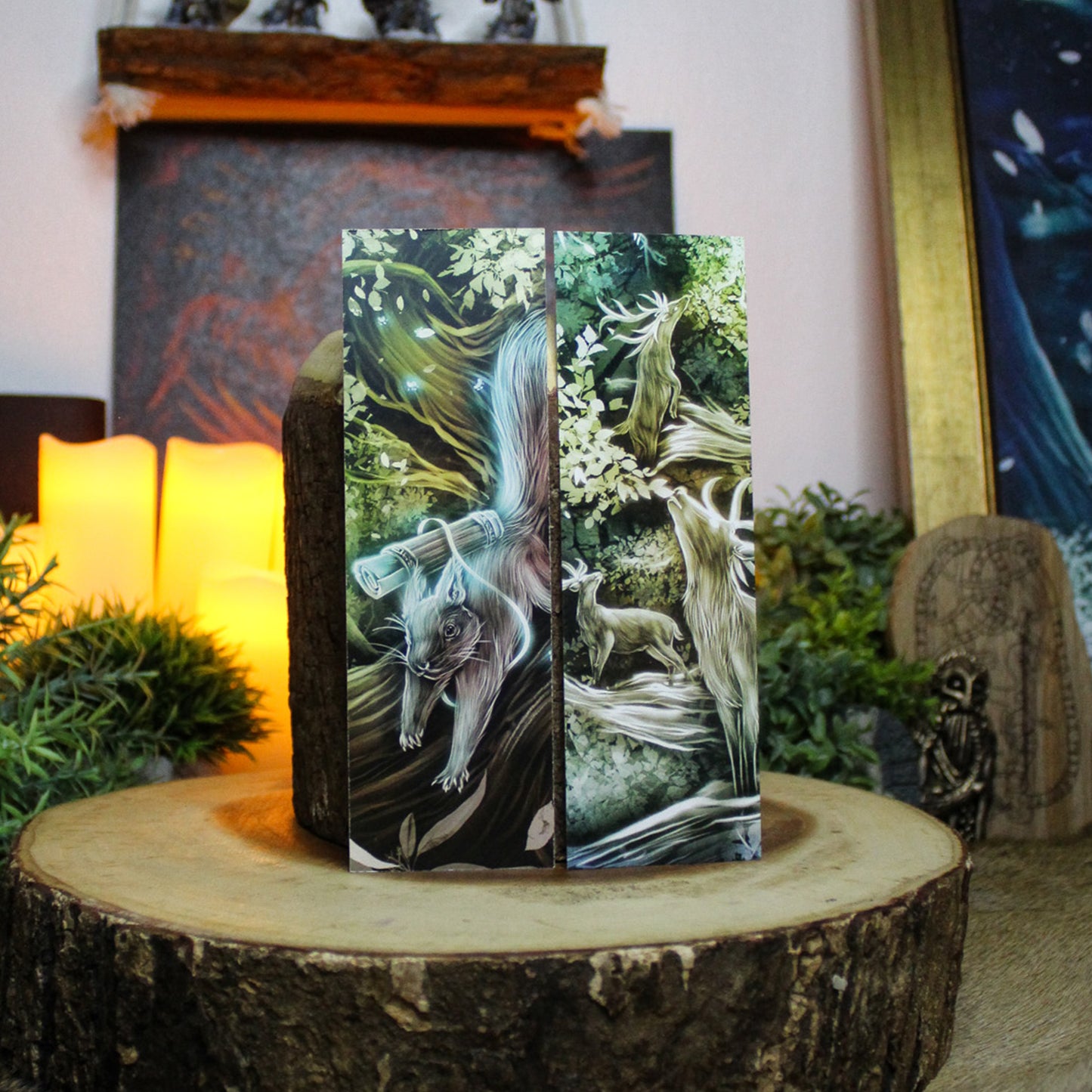 Stags of Yggdrasil Double-Sided Bookmark