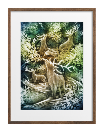 Stags of Yggdrasil Art