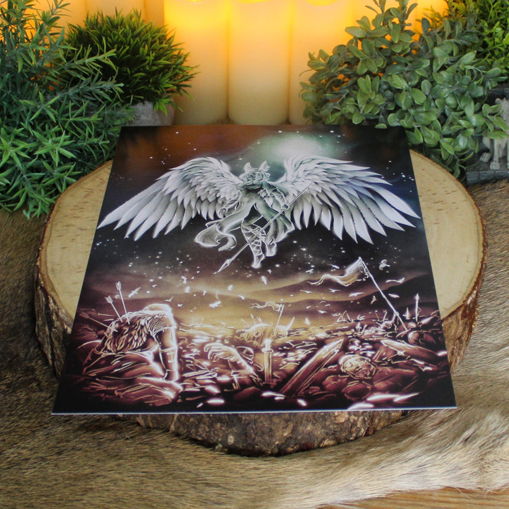 A4 art print of a Valkyrie, Odin’s warrior maiden guiding the fallen to Valhalla.