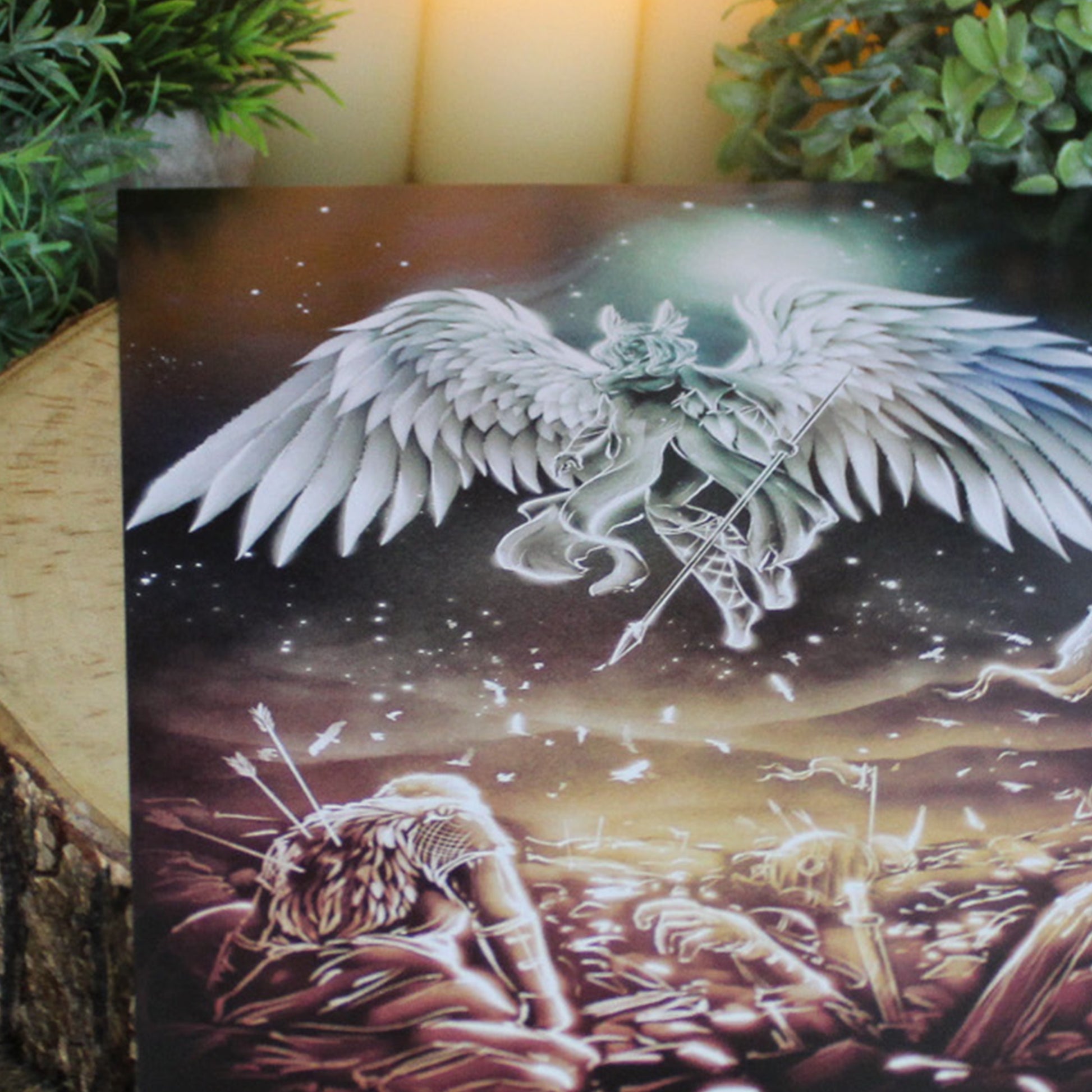 A4 art print of a Valkyrie, Odin’s warrior maiden guiding the fallen to Valhalla.