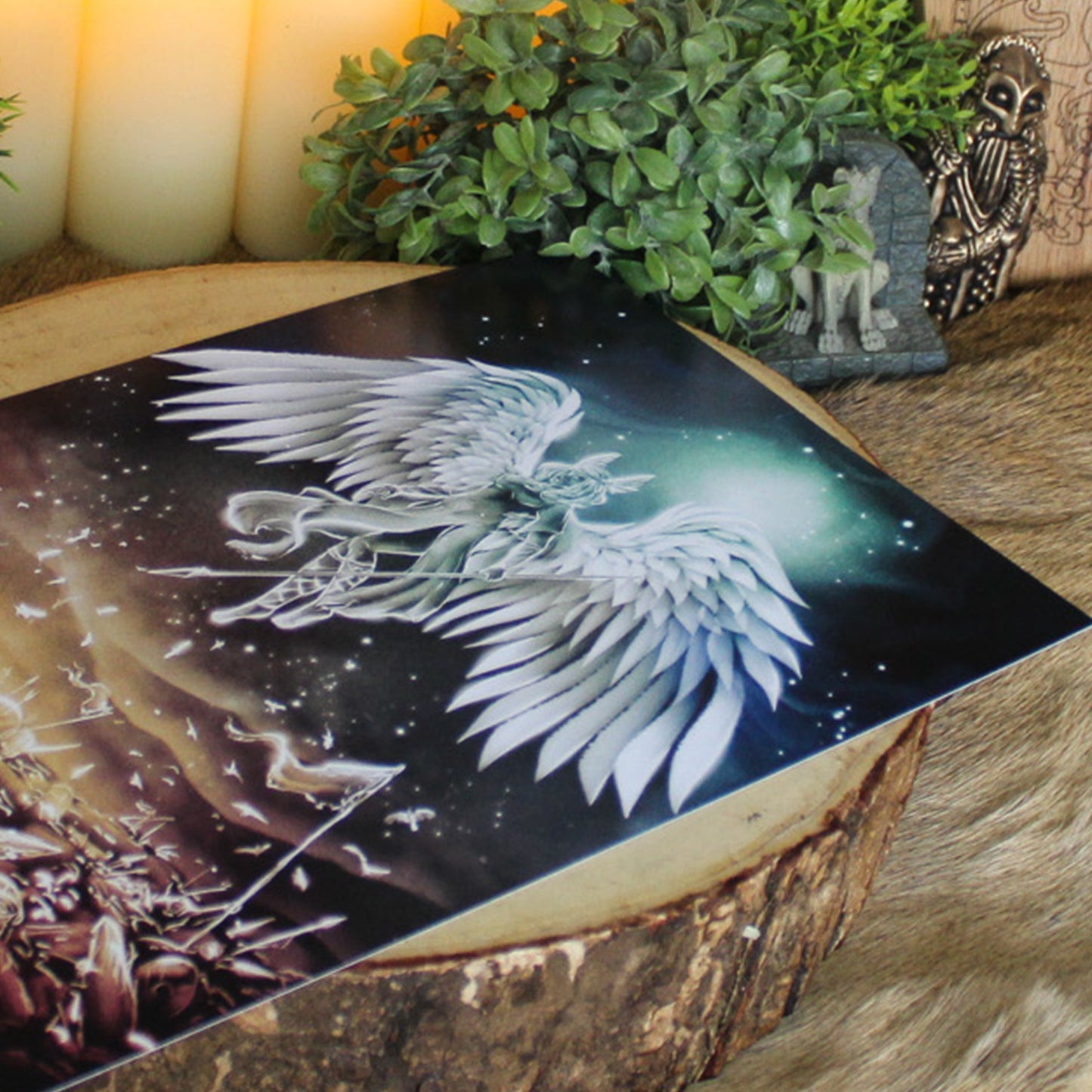 A4 art print of a Valkyrie, Odin’s warrior maiden guiding the fallen to Valhalla.