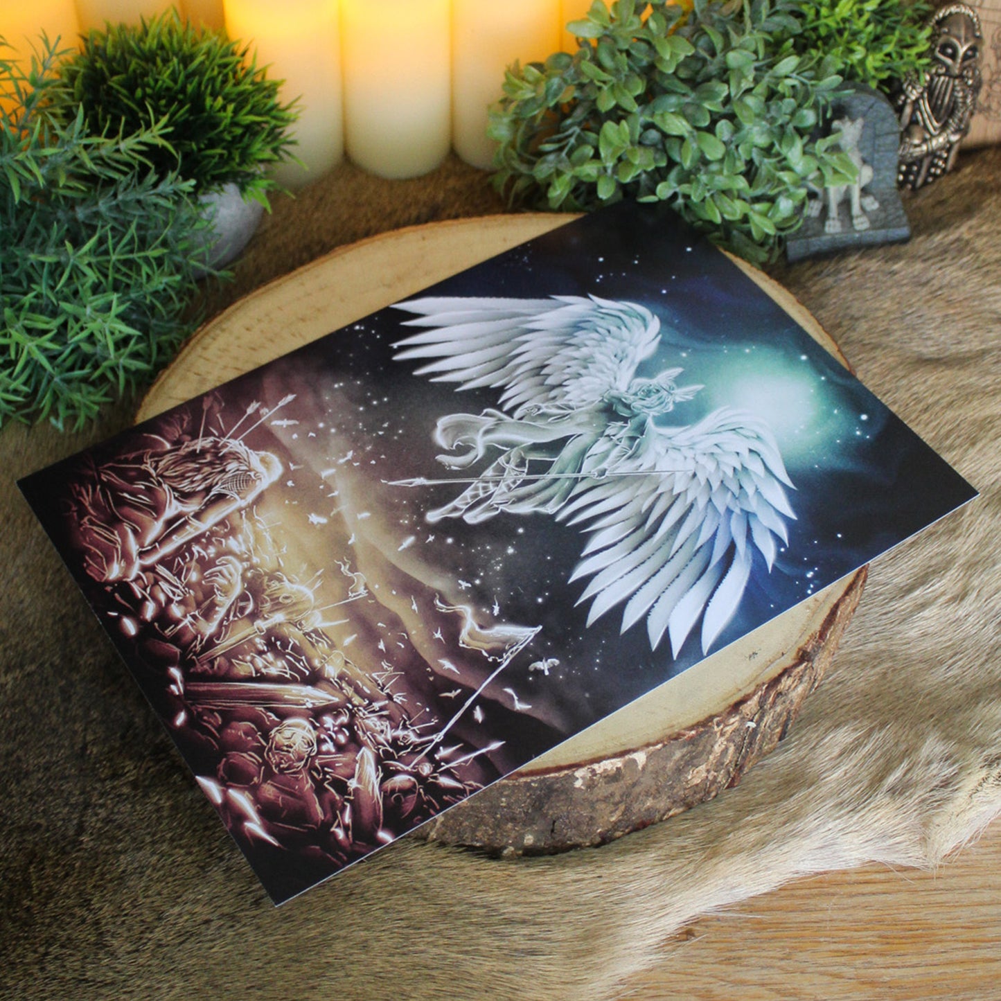 A4 art print of a Valkyrie, Odin’s warrior maiden guiding the fallen to Valhalla.