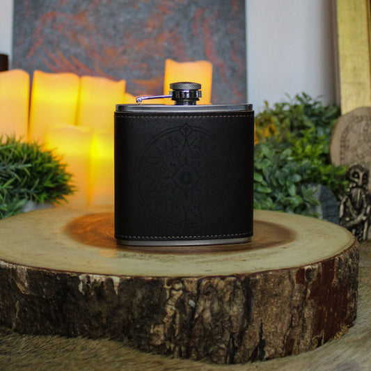 Wisdom of Odin Leather Hip Flask